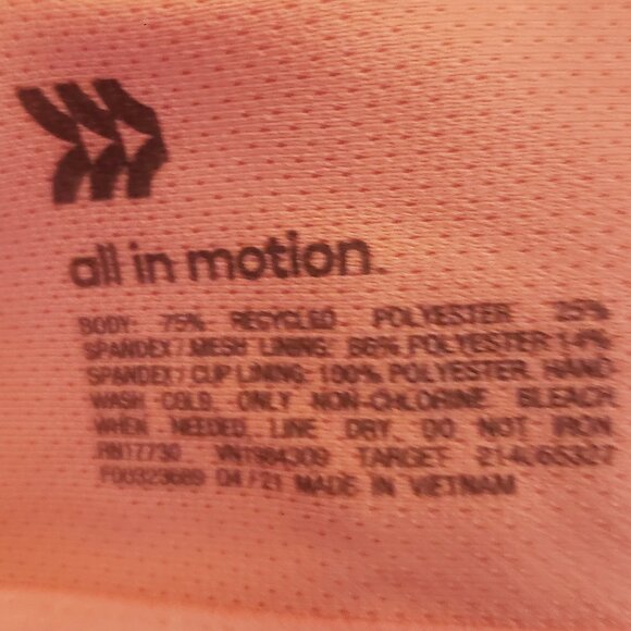 3/$27 All in Motion Coral Red Sports Bra - Picture 9 of 10
